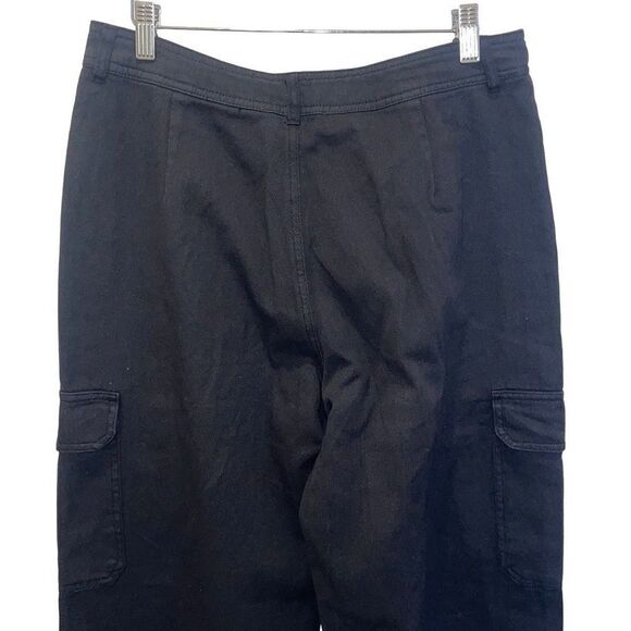 Apricot Lane Double Zero Womens High Rise Wide Leg Cargo Pants Black Medium NWOT - Picture 6 of 11